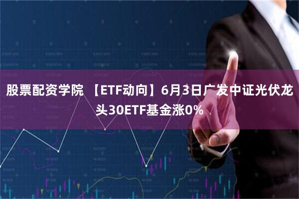 股票配资学院 【ETF动向】6月3日广发中证光伏龙头30ETF基金涨0%
