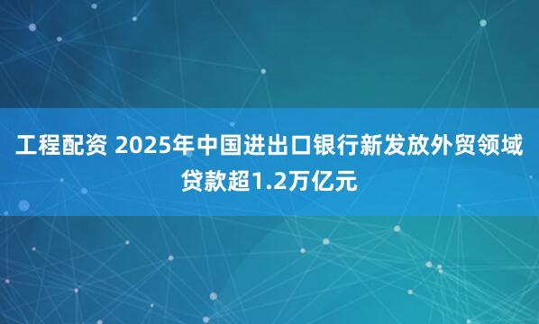 工程配资 2025年中国进出口银行新发放外贸领域贷款超1.2万亿元